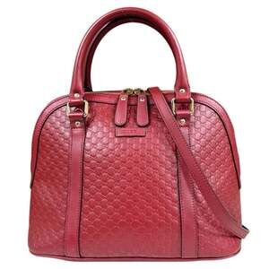 Gucci Micro Guccissima Shoulder Bag, Leather 449663, Red, Women's, Pre-owned,...